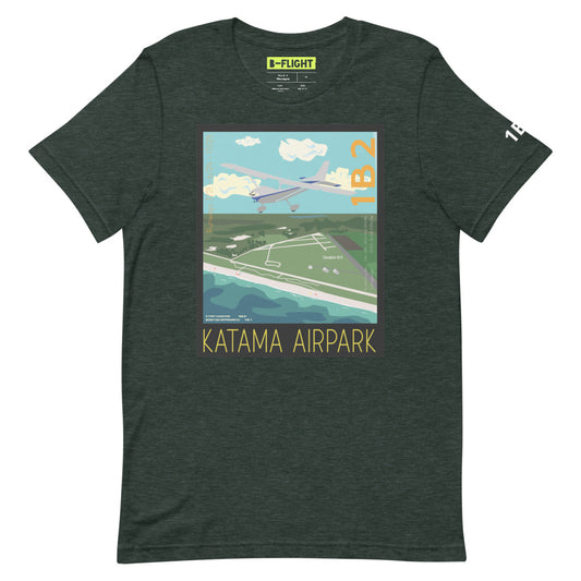 CESSNA 172 Skyhawk  Katama Airpark, Martha's Vineyard Vintage Short-sleeve unisex t-shirt - 1B2 Sleeve airport code