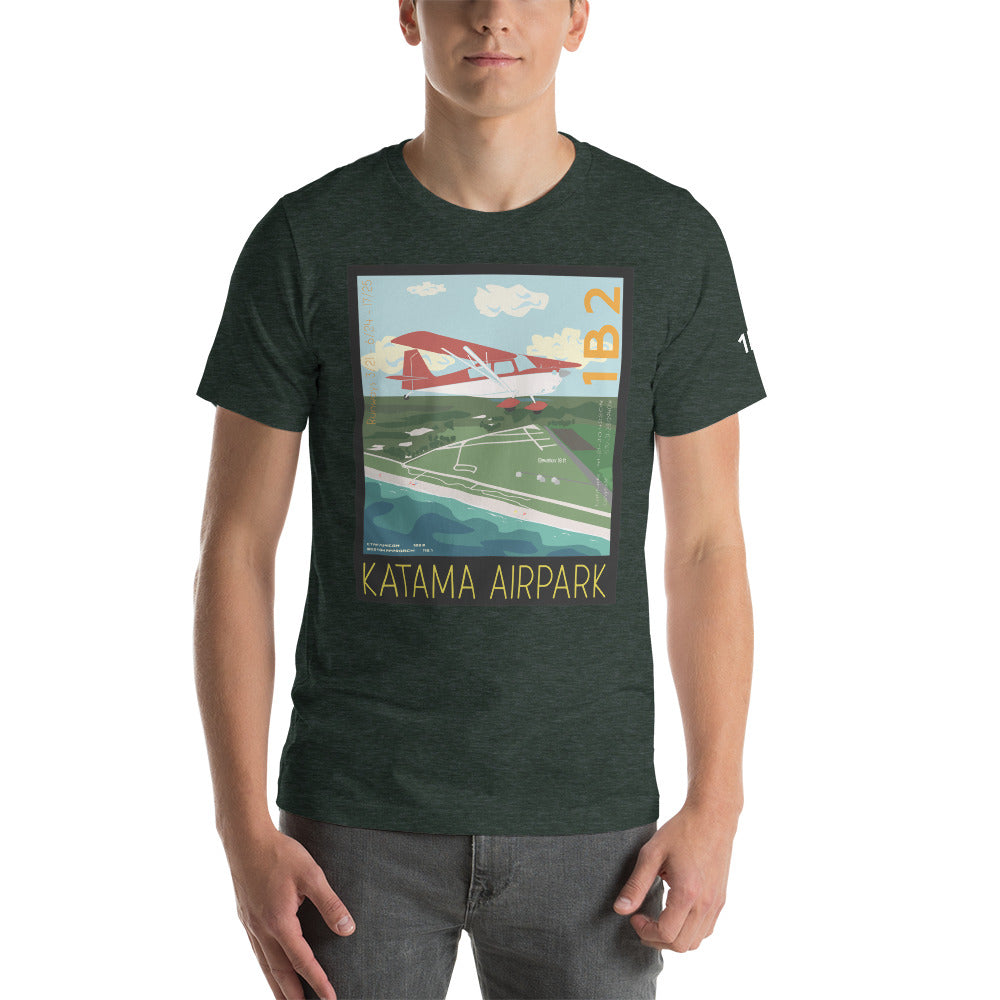 CITABRIA Katama Airpark, Martha's Vineyard Vintage Short-sleeve unisex t-shirt - 1B2 Sleeve airport code