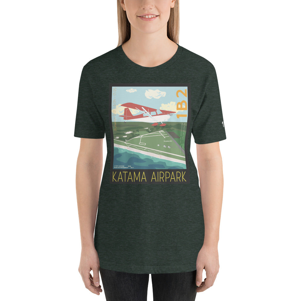 CITABRIA Katama Airpark, Martha's Vineyard Vintage Short-sleeve unisex t-shirt - 1B2 Sleeve airport code