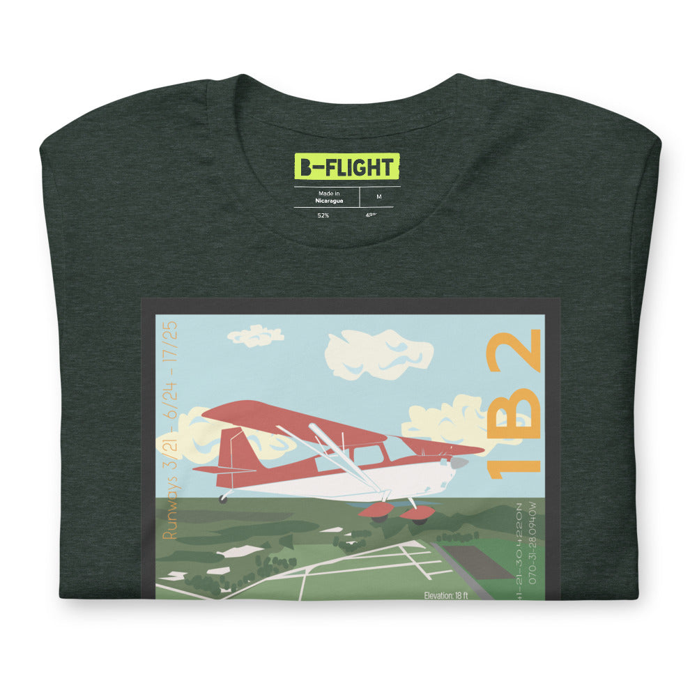 CITABRIA Katama Airpark, Martha's Vineyard Vintage Short-sleeve unisex t-shirt - 1B2 Sleeve airport code