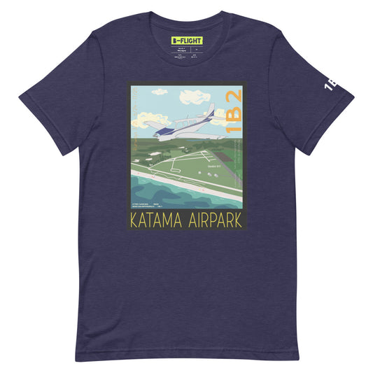 BONANZA A36 Katama Airpark, Martha's Vineyard Vintage Short-sleeve unisex t-shirt - 1B2 Sleeve airport code