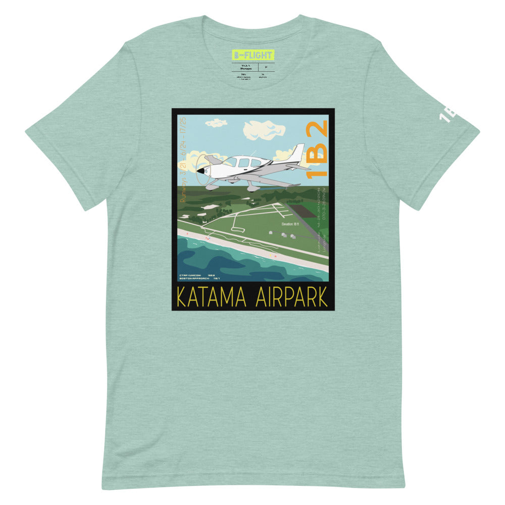 CIRRUS Katama Airpark, Martha's Vineyard Vintage Short-sleeve unisex t-shirt - 1B2 Sleeve airport code