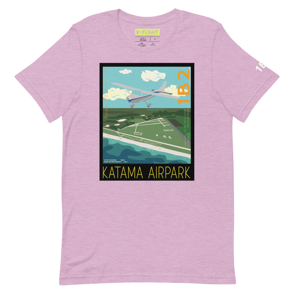 CESSNA 172 Skyhawk  Katama Airpark, Martha's Vineyard Vintage Short-sleeve unisex t-shirt - 1B2 Sleeve airport code