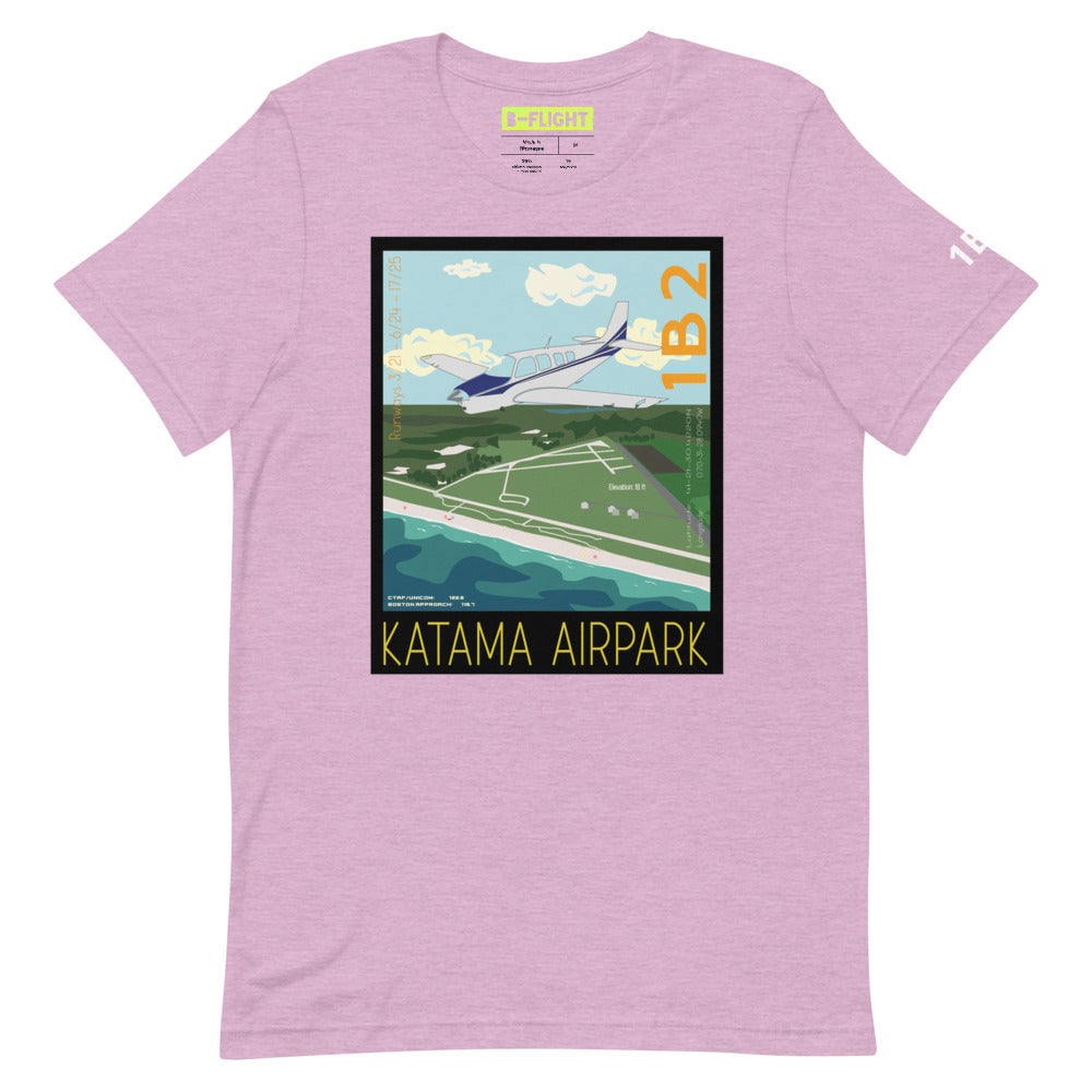 BONANZA A36 Katama Airpark, Martha's Vineyard Vintage Short-sleeve unisex t-shirt - 1B2 Sleeve airport code