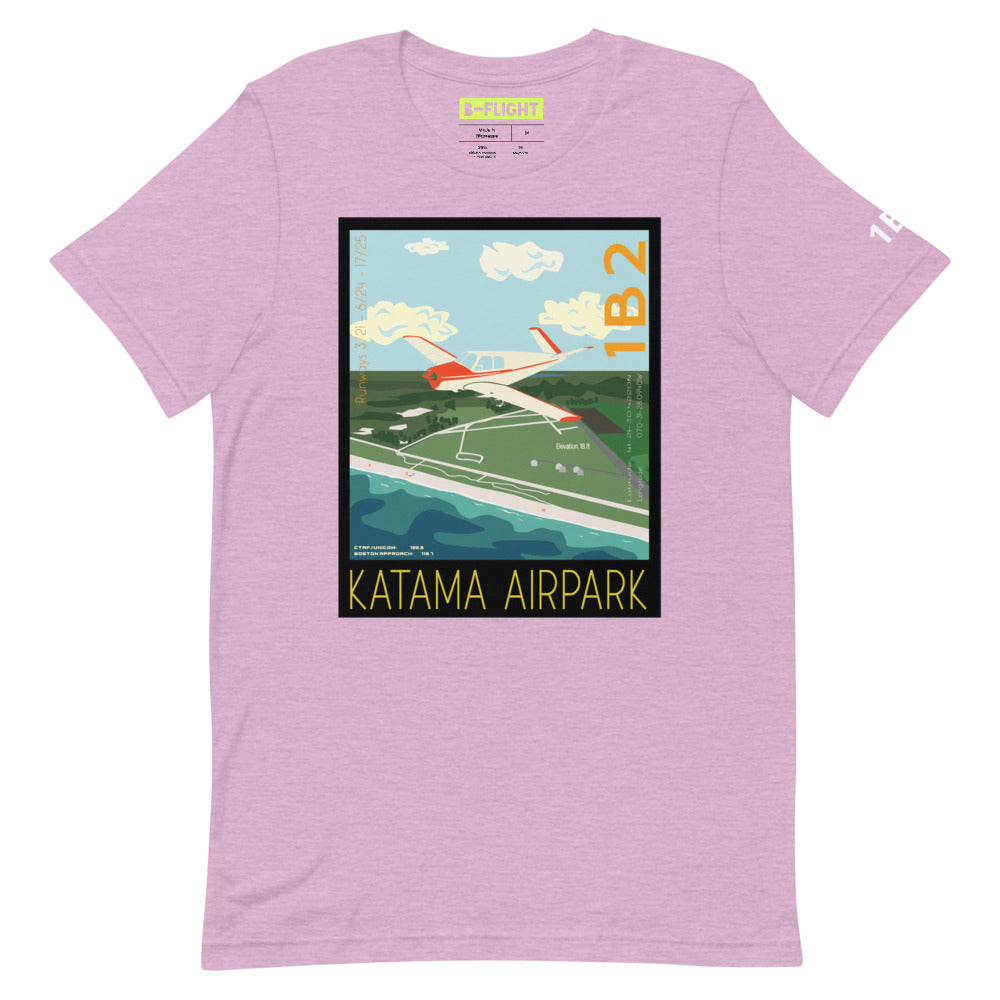 V-TAIL BONANZA Katama Airpark, Martha's Vineyard - Vintage Short-Sleeve Unisex Tee shirt - 1B2 Sleeve airport code