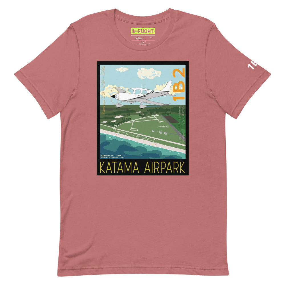 CIRRUS Katama Airpark, Martha's Vineyard Vintage Short-sleeve unisex t-shirt - 1B2 Sleeve airport code