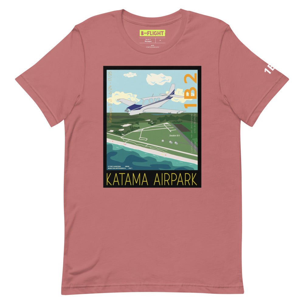 BONANZA A36 Katama Airpark, Martha's Vineyard Vintage Short-sleeve unisex t-shirt - 1B2 Sleeve airport code