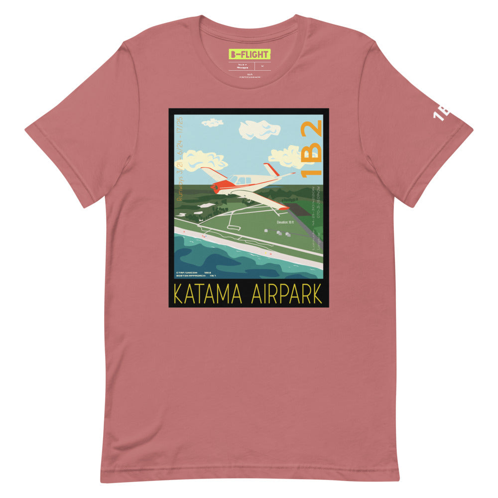 V-TAIL BONANZA Katama Airpark, Martha's Vineyard - Vintage Short-Sleeve Unisex Tee shirt - 1B2 Sleeve airport code