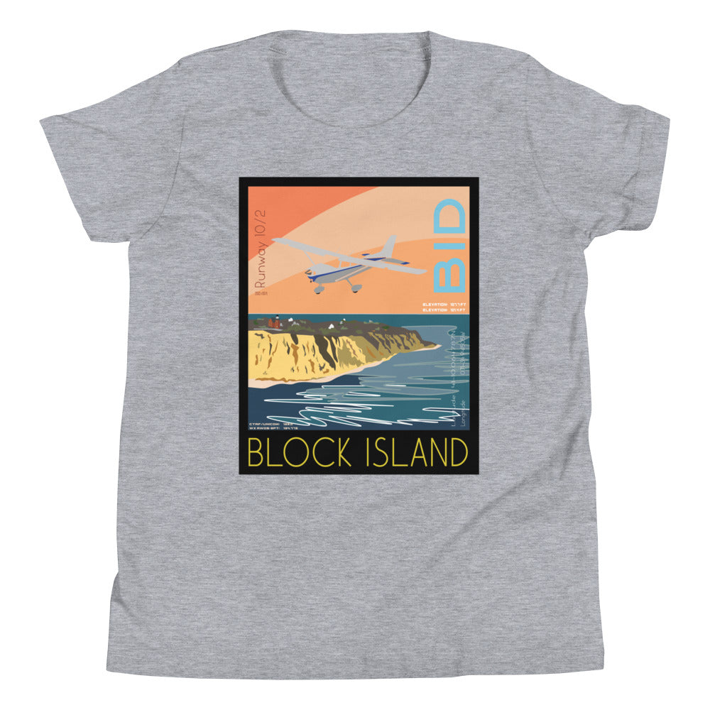 CESSNA 172 Skyhawk - Block Island Airport BID - Vintage Aviation - Kids Short Sleeve Tee