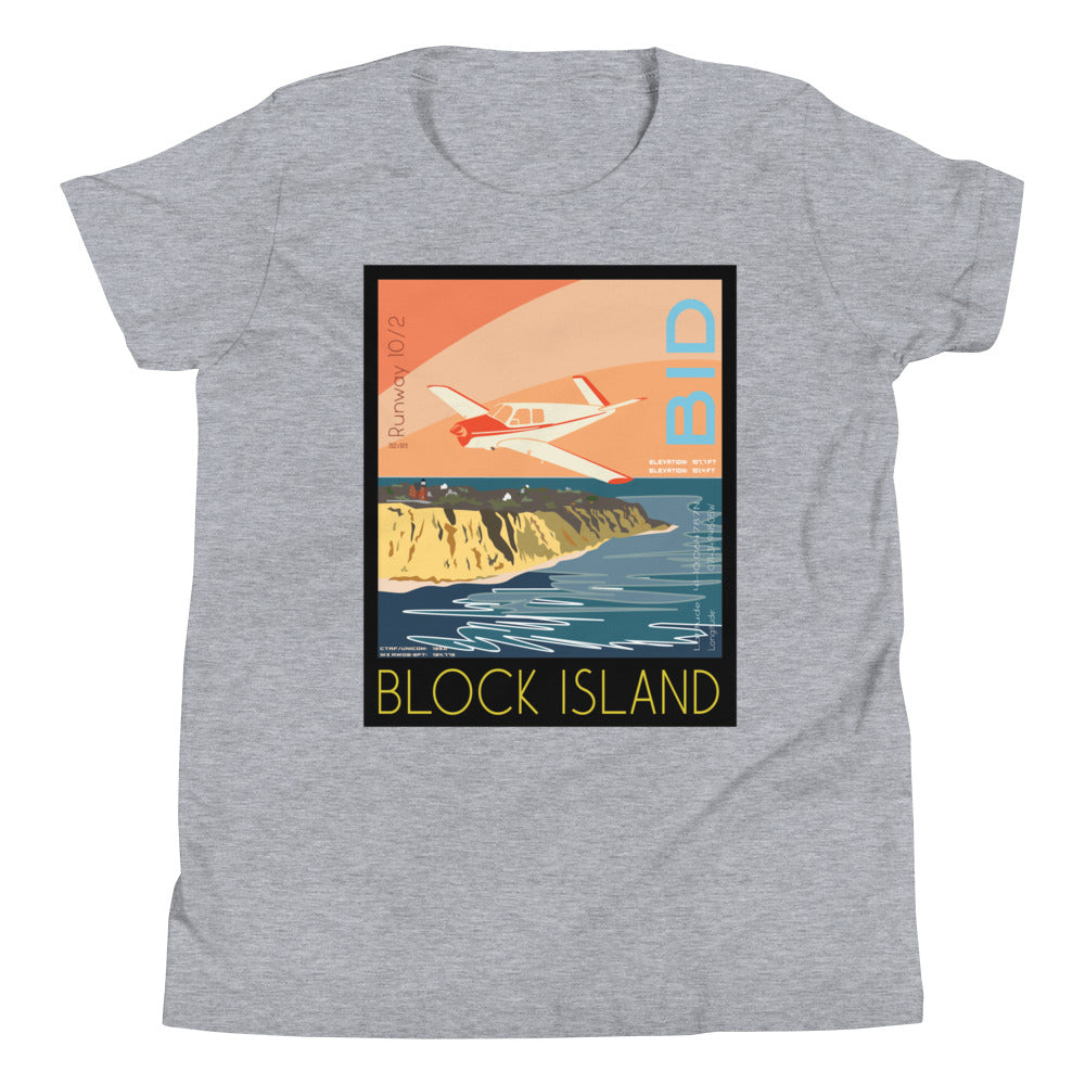 V-TAIL BONANZA - Block Island Airport BID - Vintage Aviation - Kids Short Sleeve Tee