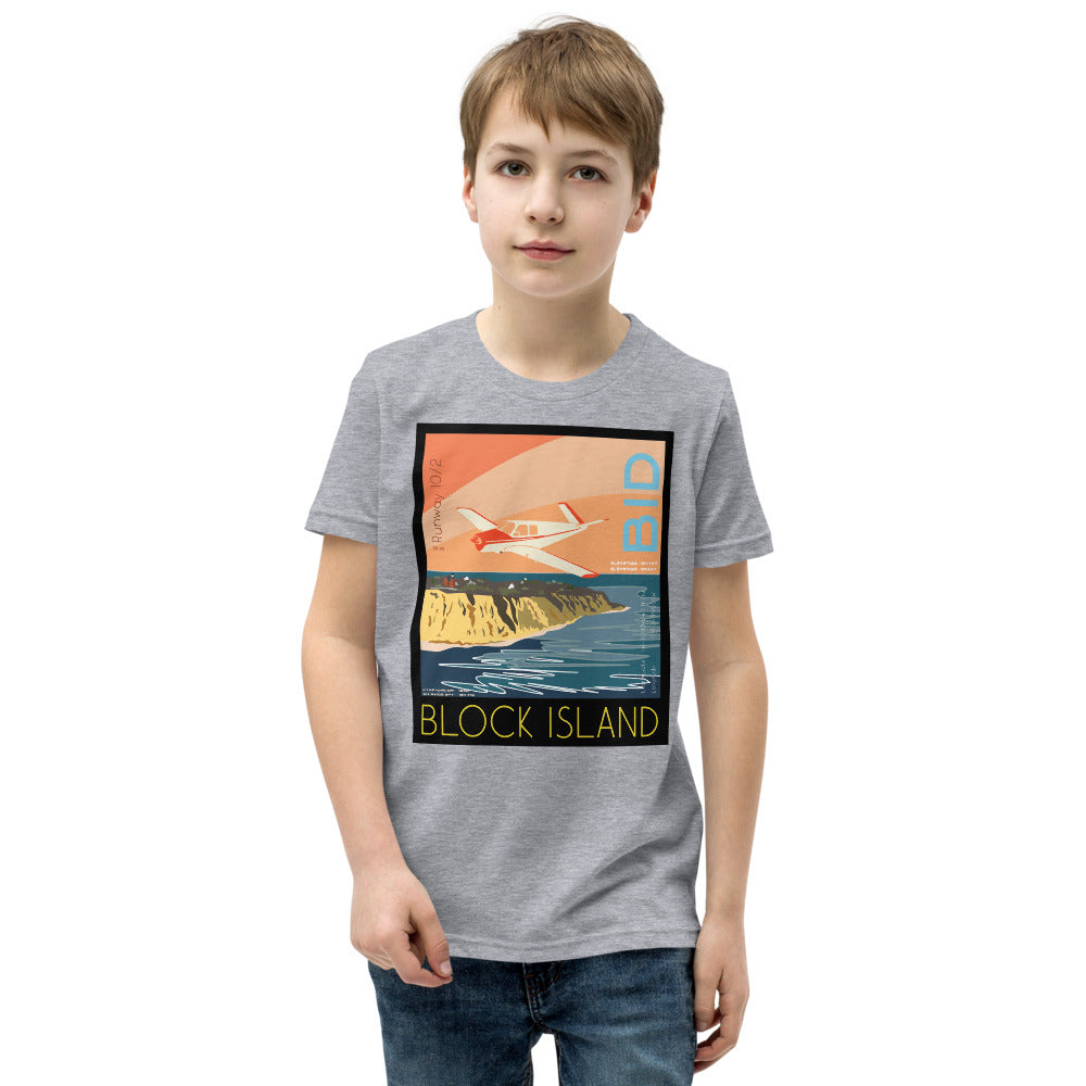 V-TAIL BONANZA - Block Island Airport BID - Vintage Aviation - Kids Short Sleeve Tee