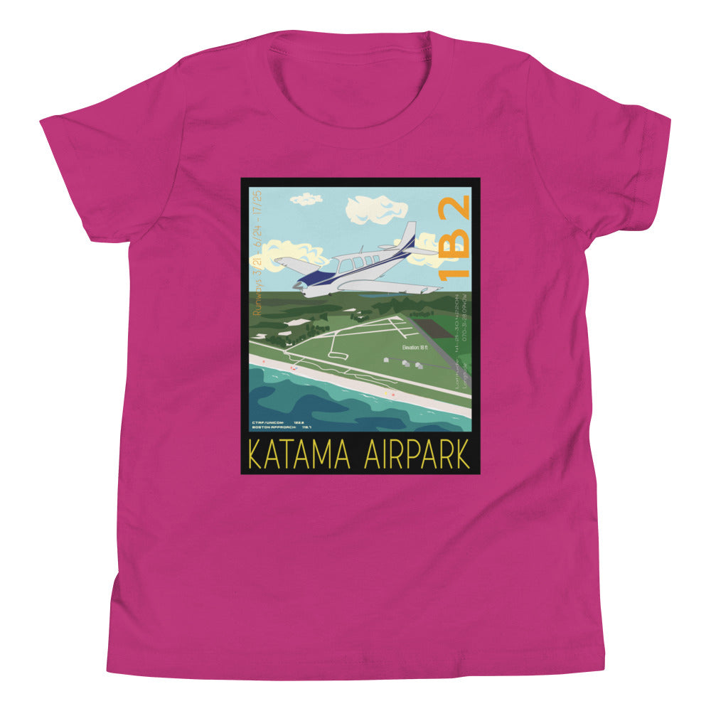 BONANZA A36 - Katama Airpark 1B2 - Kids Short Sleeve T-Shirt