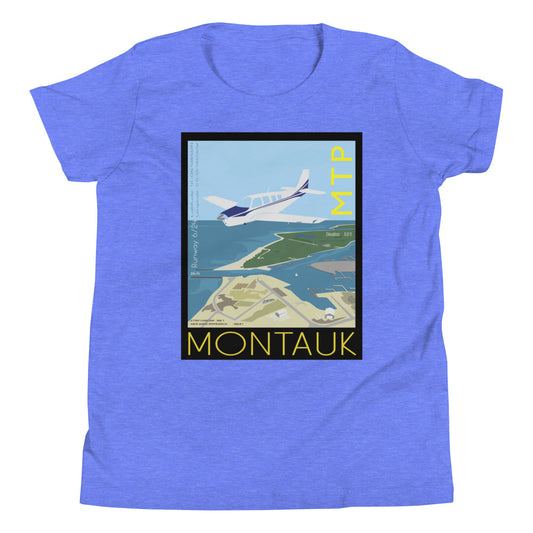 BONANZA A36 - Montauk Airport MTP New York Vintage Aviation - Kids Short Sleeve T-Shirt