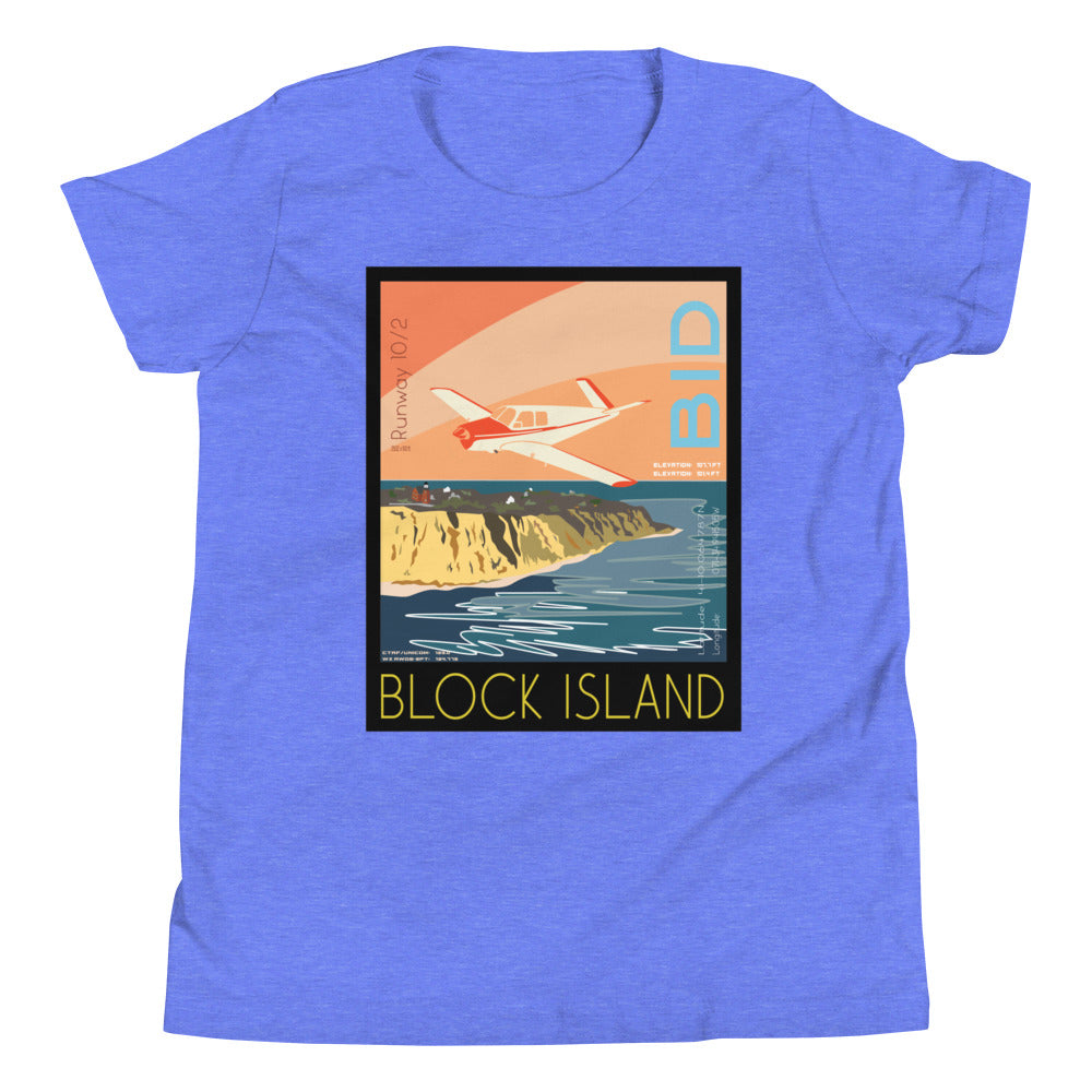 V-TAIL BONANZA - Block Island Airport BID - Vintage Aviation - Kids Short Sleeve Tee