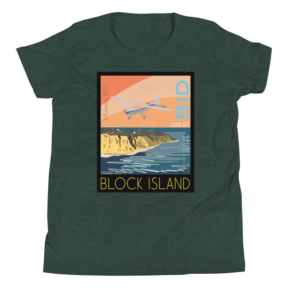 CESSNA 172 Skyhawk - Block Island Airport BID - Vintage Aviation - Kids Short Sleeve Tee