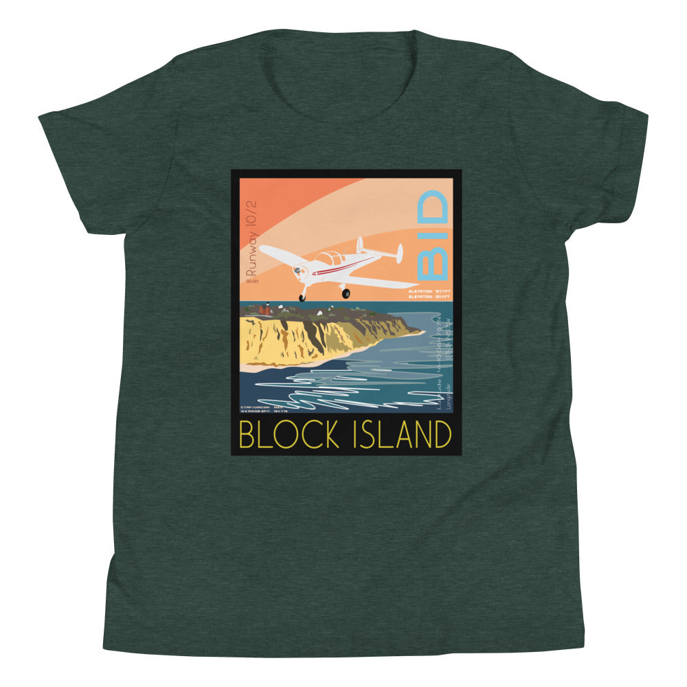 ERCOUPE - Block Island Airport BID - Vintage Aviation - Kids Short Sleeve Tee