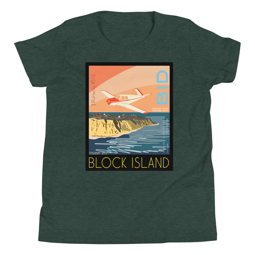 V-TAIL BONANZA - Block Island Airport BID - Vintage Aviation - Kids Short Sleeve Tee