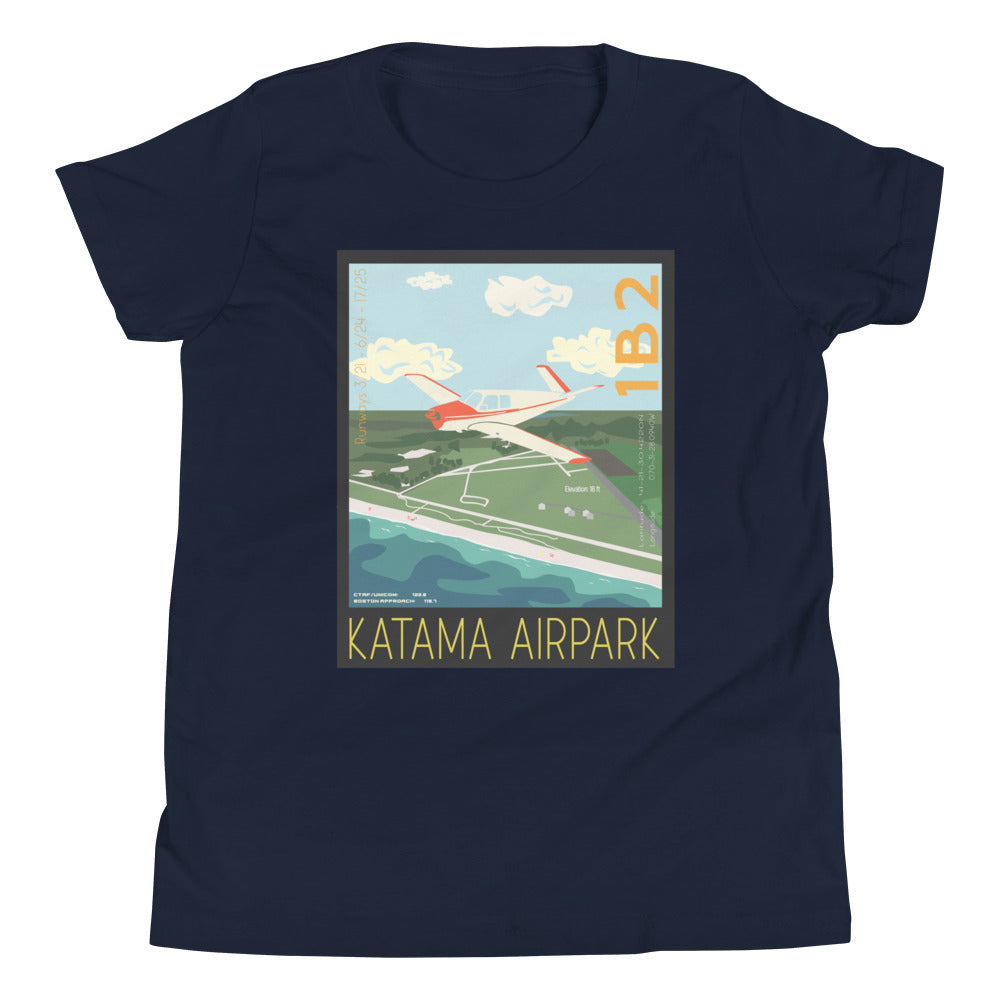 V-Tail Bonanza - Katama Airpark 1B2 - Kids Short Sleeve T-Shirt