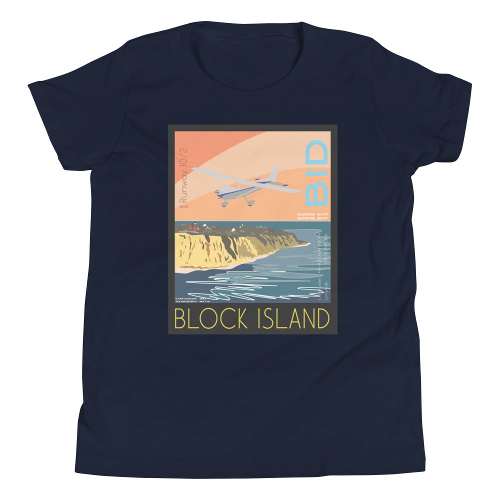 CESSNA 172 Skyhawk - Block Island Airport BID - Vintage Aviation - Kids Short Sleeve Tee