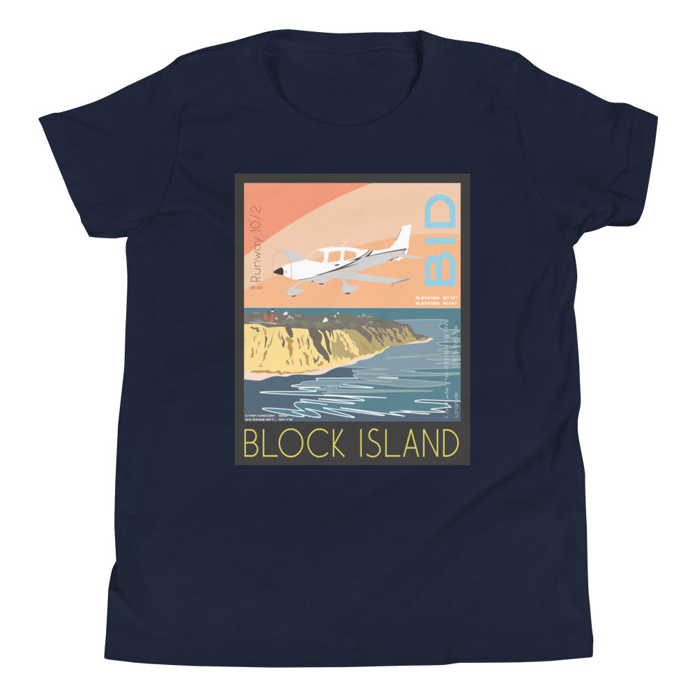 CIRRUS - Block Island Airport BID - Vintage Aviation - Kids Short Sleeve Tee