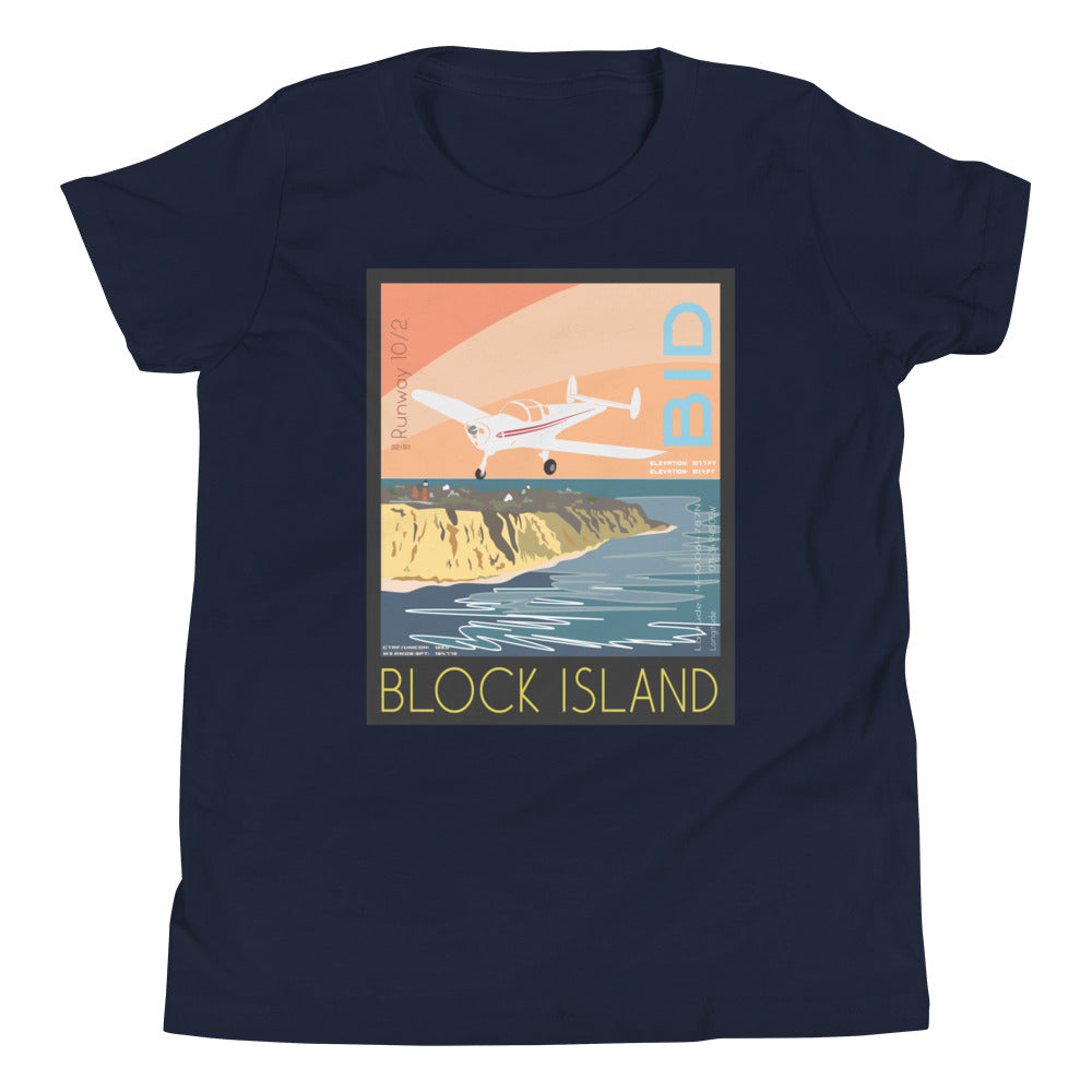 ERCOUPE - Block Island Airport BID - Vintage Aviation - Kids Short Sleeve Tee