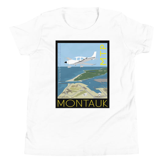 CIRRUS- Montauk Airport MTP New York Vintage Aviation - Kids Short Sleeve T-Shirt