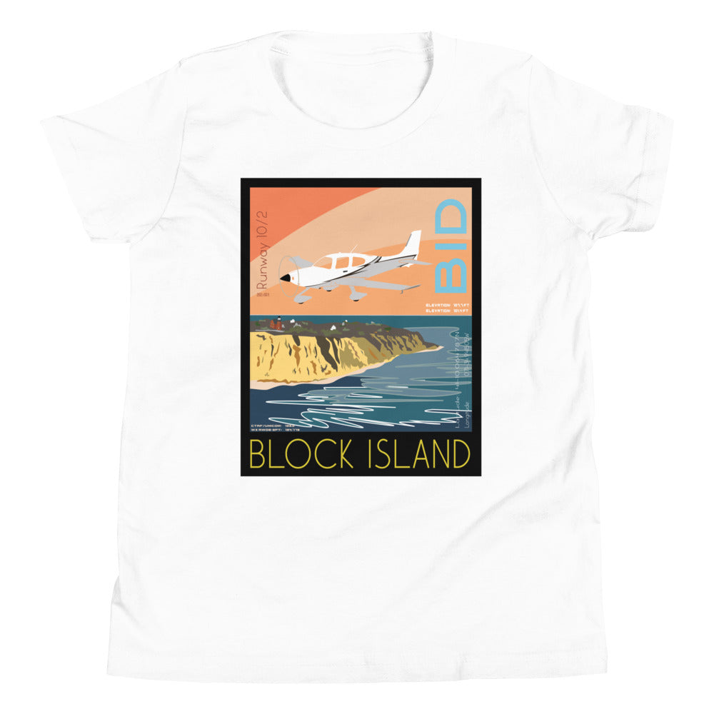 CIRRUS - Block Island Airport BID - Vintage Aviation - Kids Short Sleeve Tee