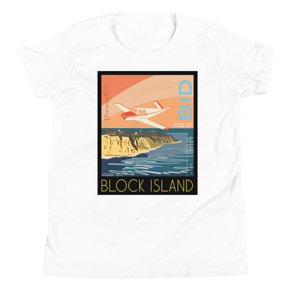 V-TAIL BONANZA - Block Island Airport BID - Vintage Aviation - Kids Short Sleeve Tee